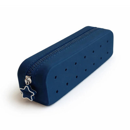 Trousse à crayons Bleu marine PETITKIDS, personnalisable avec charms