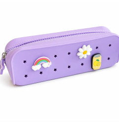 Trousse à crayons Mauve PETITKIDS, personnalisable avec charms