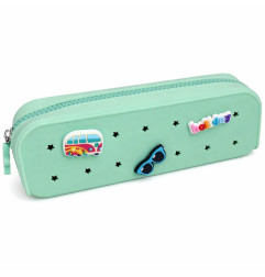 Trousse à crayons Vert d'eau PETITKIDS, personnalisable avec charms