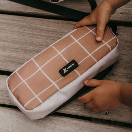 Trousse à crayons simple Zoé ZAKUW, Imprimé carreaux Caramel