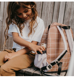 Sac à dos Noé ZAKUW imprimé carreaux Caramel, primaire