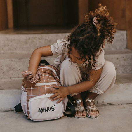 Sac à dos Milo ZAKUW imprimé carreaux Caramel, maternelle
