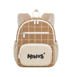 Sac à dos Milo ZAKUW imprimé carreaux Caramel, maternelle