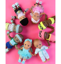 Poupée Ninon Mini Pancha MINIKANE et son ensemble de danseuse bleu menthe