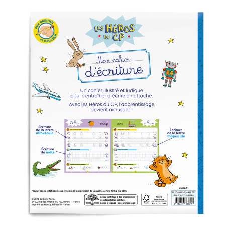 Cahier d'apprentissage Les Héros du CP - Mon Cahier d'Ecriture AUZOU