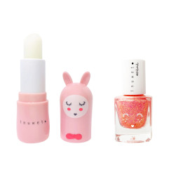 Duo baume à lèvres Fraise et vernis à l'eau Fraise INUWET, Rose clair
