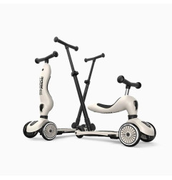 Trottinette évolutive 1 - 5 ans Highway Kick 1 SCOOT AND RIDE, beige, avec canne de pousse Push and Go