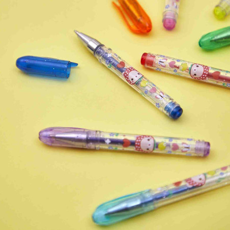 8 mini stylos gel pailleté JANOD