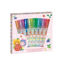 8 mini stylos gel pailleté JANOD