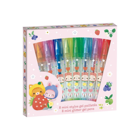 8 mini stylos gel pailleté JANOD