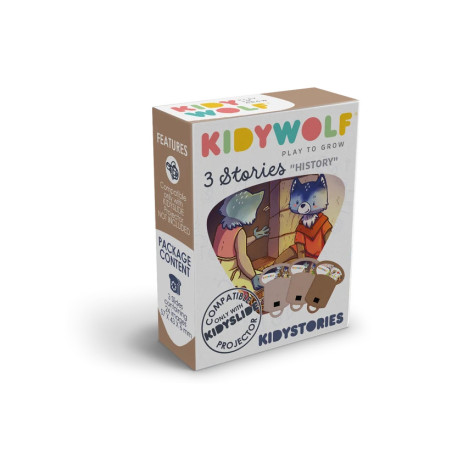 Recharge de 3 histoires Kidystories Histoire pour lampe à histoires Kidyslide KIDYWOLF