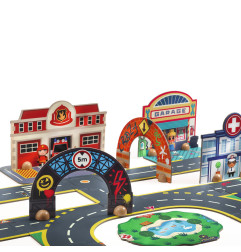 Puzzl'Up Géant et éléments de décor Ville CRAZY MOTORS