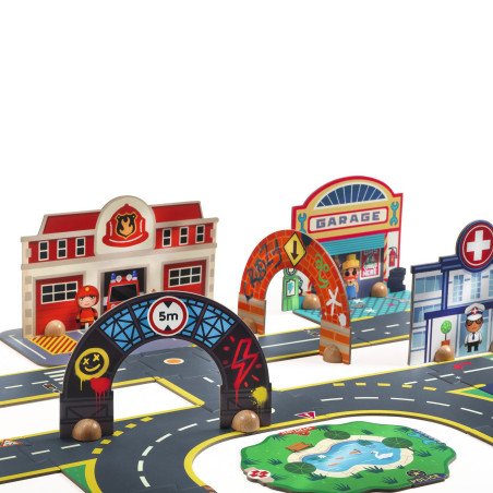 Puzzl'Up Géant et éléments de décor Ville CRAZY MOTORS