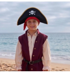 Bicorne de pirate avec foulard LABAY, 5-10 ans