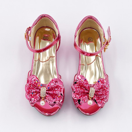 Mules à paillettes roses LABAY