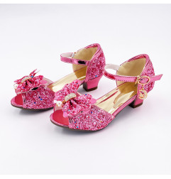 Mules à paillettes roses LABAY