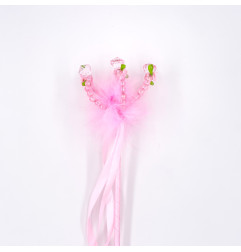 Baguette magique Perles et satin rose LABAY