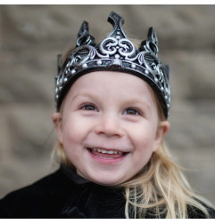Couronne en latex GREAT PRETENDERS, argent et noir