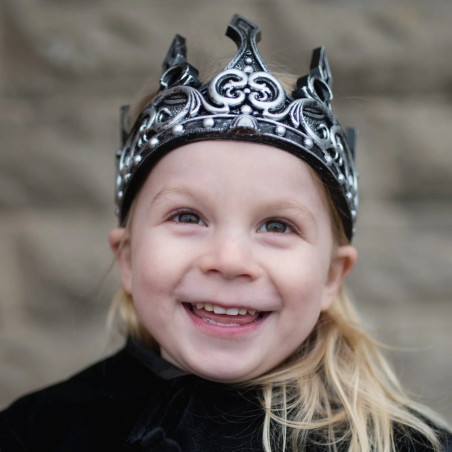 Couronne en latex GREAT PRETENDERS, argent et noir
