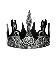 Couronne en latex GREAT PRETENDERS, argent et noir