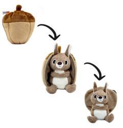 Peluche 2 en 1 Gland Noiset l'Ecureuil Flipetz LES DEGLINGOS