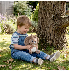 Peluche 2 en 1 Gland Noiset l'Ecureuil Flipetz LES DEGLINGOS