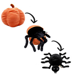 Peluche 2 en 1 Citrouille Pumpet l'Araignée Halloween Flipetz LES DEGLINGOS