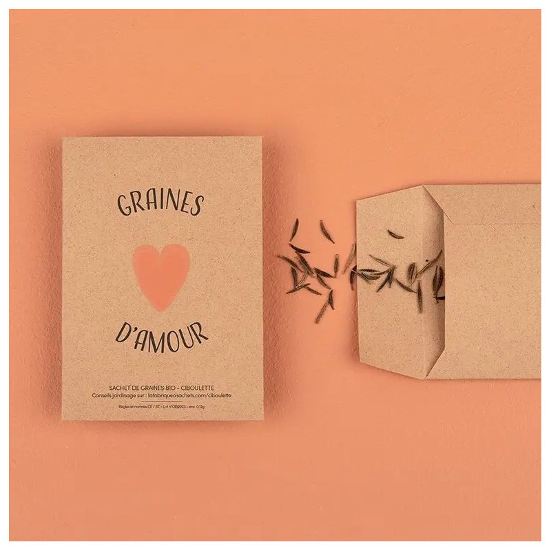 Sachet de graines Graines d'Amour (Ciboulette) LA FABRIQUE A SACHETS Sachet de graines Graines d'Amour (Ciboulette) LA FABRIQUE A SACHETS