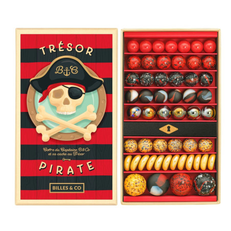 Grand coffret de billes et calots BILLES AND CO, Trésor Pirate