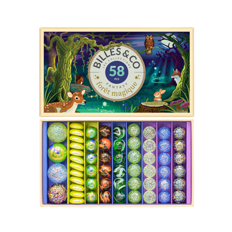 Grand coffret de billes et calots BILLES AND CO, Forêt Magique Grand coffret de billes et calots BILLES AND CO, Forêt Magique