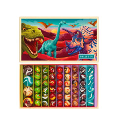 Grand coffret de billes et calots BILLES AND CO, Dinosaures
