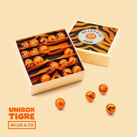 Coffret de 25 Billes BILLES AND CO, Tigre