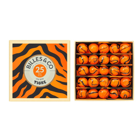 Coffret de 25 Billes BILLES AND CO, Tigre