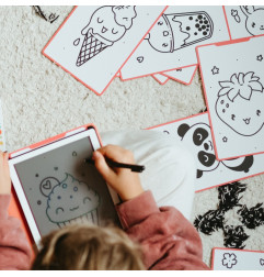 Recharge de dessins pour tablette nomade KidyDraw Mini KIDYWOLF, Princesses et Kawaï
