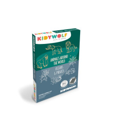 Recharge de dessins pour tablette nomade KidyDraw Mini KIDYWOLF, Animaux du Monde et Océans et Pirates