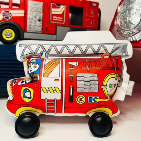 Coloriage géant à gonfler avec lumière ARA CREATIVE, Pompier et Police