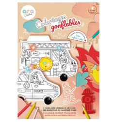 Coloriage géant à gonfler avec lumière ARA CREATIVE, Pompier et Police