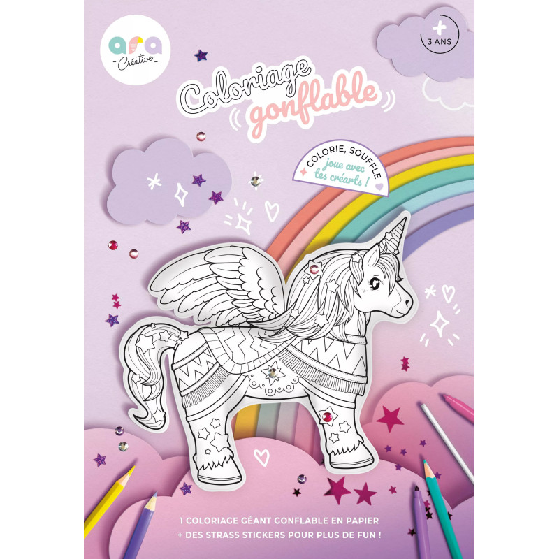 Coloriage géant à gonfler ARA CREATIVE, Licorne