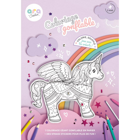 Coloriage géant à gonfler ARA CREATIVE, Licorne