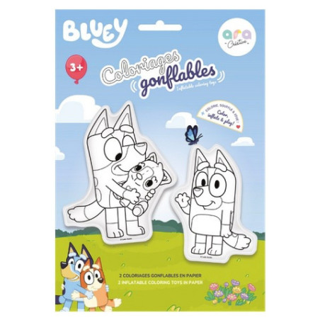 Lot de 2 coloriages à gonfler ARA CREATIVE, Bluey et Dingo