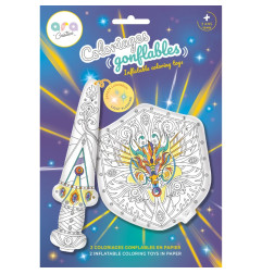Lot de 2 coloriages à gonfler ARA CREATIVE, Epée lumineuse et Bouclier