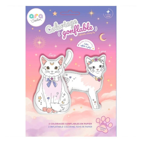 Lot de 2 coloriages à gonfler ARA CREATIVE, Cosmo Cats