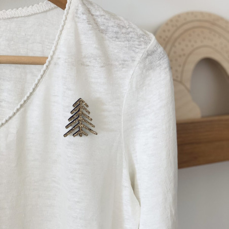 Pin's Sapin LES PETITES HIRONDELLES, doré