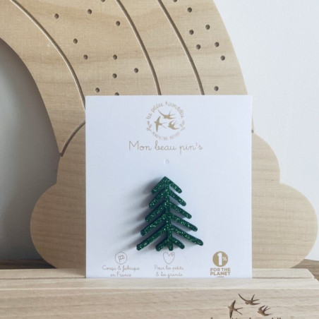 Pin's Sapin LES PETITES HIRONDELLES, vert