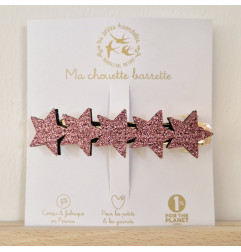 Barrette clip Etoiles LES PETITES HIRONDELLES, rose