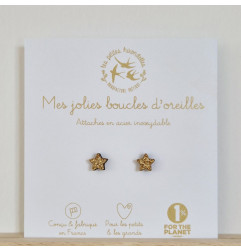 Boucles d'oreilles Etoiles LES PETITES HIRONDELLES, dorées