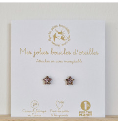 Boucles d'oreilles Etoiles LES PETITES HIRONDELLES, roses