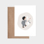 Carte Sleepy Baby Bleu et son enveloppe kraft ATELIER ORANGER