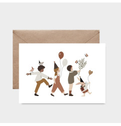 Carte C'est la Fête et son enveloppe kraft ATELIER ORANGER