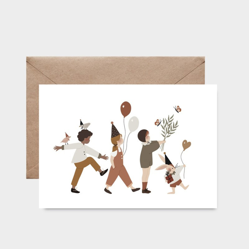 Carte C'est la Fête et son enveloppe kraft ATELIER ORANGER